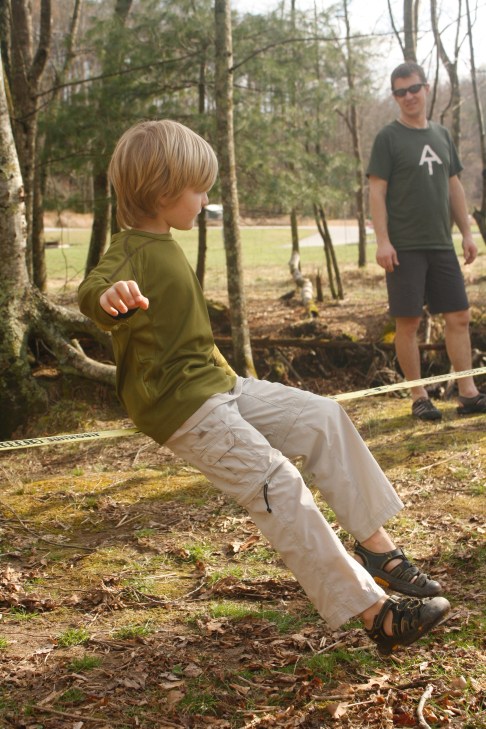 Slacklining at the campground